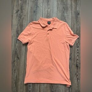 J.Crew Bowery Mens Egyptian Cotton Polo Shirt Sz.L/Orange-Peach/Golf/Casual
